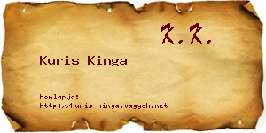Kuris Kinga névjegykártya